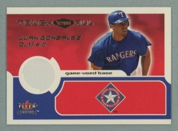 2002 Fleer Genuine Touch Em All Game Base # 14 Juan Gonzalez #d 245 of 350 GU Base MINT