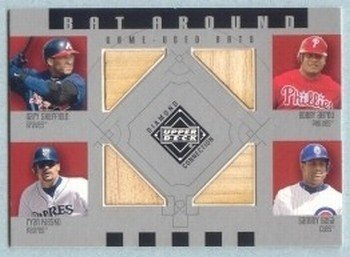 2002 UD Diamond Connection Bat Around Quads # BA-SAKS Sheffield Abreu Klesko Sosa GU Bat