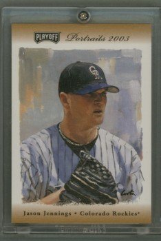 2003 Playoff Portraits Bronze # 9 Jason Jennings GU Jersey #d 029 of 100
