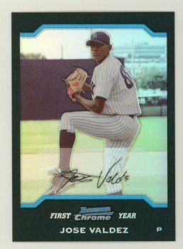 2004 Bowman Chrome Refractors # 243 JOSE VALDEZ RC Yankees Rookie