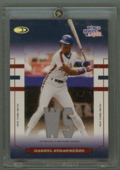 2004 Donruss World Series Blue Material Fabric # WS-64 Darryl Strawberry GU Jersey #d 29 of 86