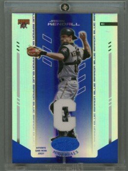 2004 Leaf Certified Materials Mirror Fabric Blue Position # 84 Jason Kendall #d 004 of 100 A's
