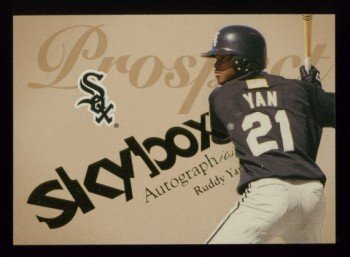 2004 Skybox Autographics Prospect # 100 Ruddy Yan RC #d 1413 of 1500 White Sox Rookie