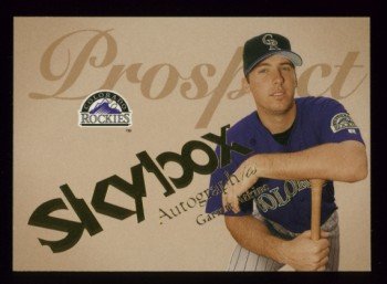 2004 Skybox Autographics Prospect # 75 Garrett Atkins #d 0176 of 1500 Rockies
