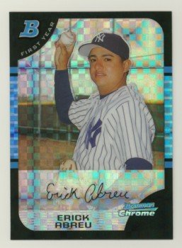 2005 Bowman Chrome X-Fractors # 193 ERICK ABREU RC #d 133 of 225 Yankees Rookie