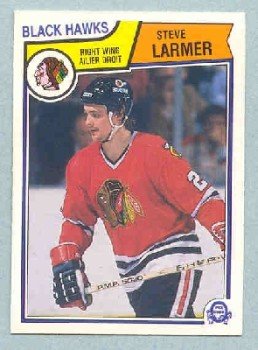 1983-84 OPC # 105 -- Steve Larmer RC UER
