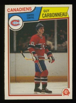 1983-84 OPC # 185 Guy Carbonneau RC, Canadiens, Rookie