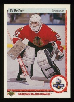 1990-91 UD # 55 -- Ed Belfour Rookie Card RC Blackhawks