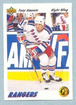 1991-92 UD # 450 -- Tony Amonte Rookie Card Star Rookie RC