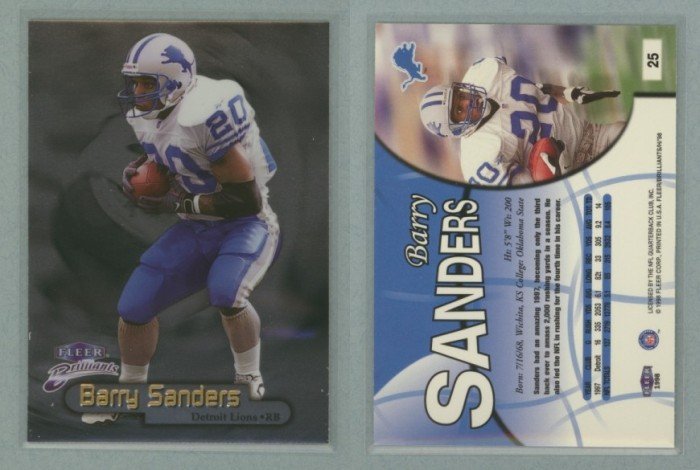 1998 Fleer Brilliants # 25 BARRY SANDERS -- MINT