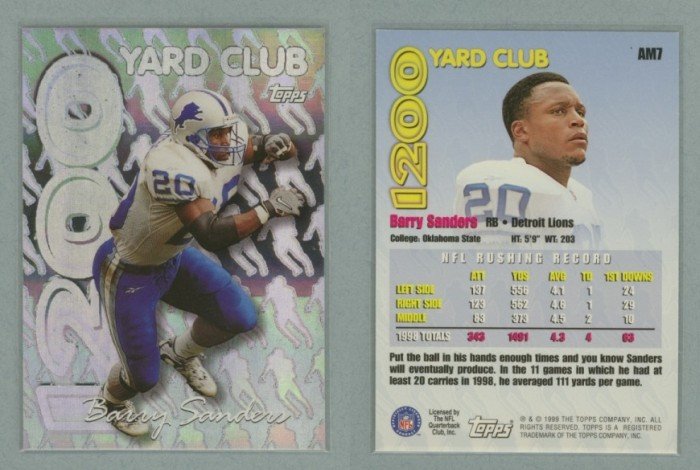 1999 Topps All Matrix # AM7 BARRY SANDERS -- MINT