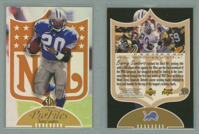 1997 SP Authentic ProFiles # P-24 BARRY SANDERS -- MINT
