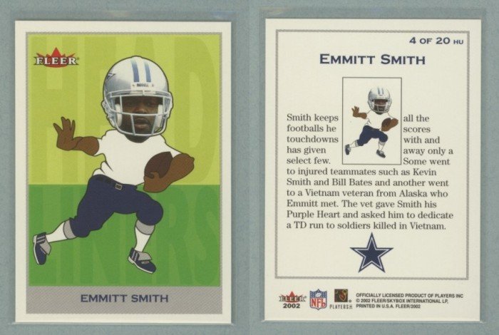 2002 Fleer Tradition Headliners # 4 EMMITT SMITH -- MINT