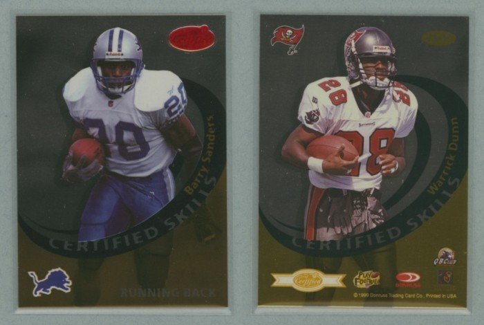 1999 Leaf Certified Skills # CS-11 BARRY SANDERS and WARRICK DUNN -- MINT