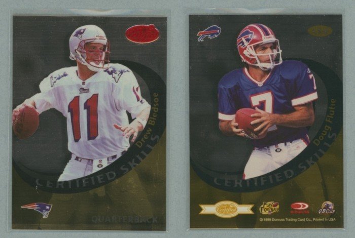 1999 Leaf Certified Skills # CS-8 DREW BLEDSOE and DOUG FLUTIE -- MINT