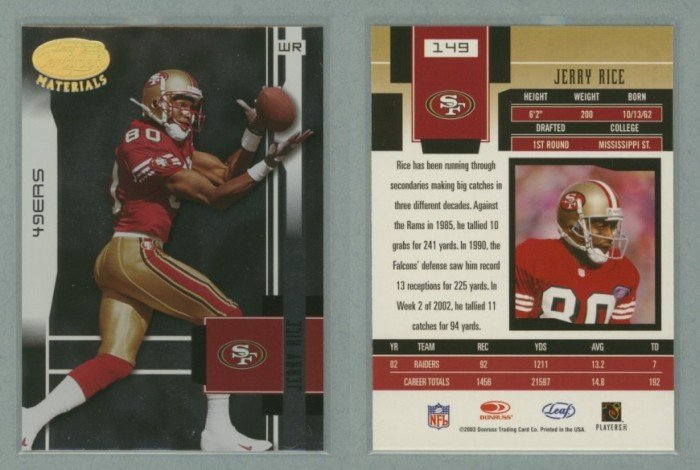 2003 Leaf Certified Materials # 149 JERRY RICE -- MINT