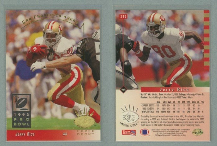 1993 SP # 240 JERRY RICE -- MINT