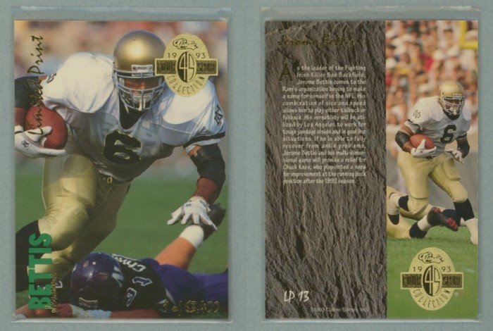 1993 Classic Four-Sport LPs # LP13 JEROME BETTIS -- MINT