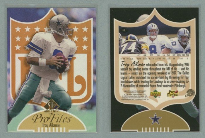 1997 SP Authentic ProFiles # P39 TROY AIKMAN -- MINT