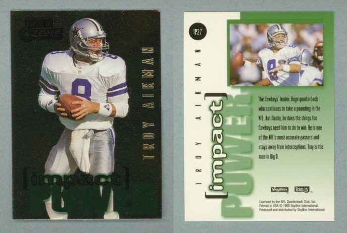 1995 SkyBox Impact Power # IP27 TROY AIKMAN -- MINT