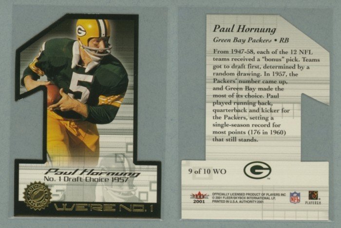 2001 Fleer Authority We're Number One # 9 PAUL HORNUNG -- MINT
