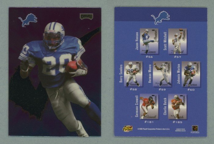 1998 Playoff Prestige Checklists # 27 BARRY SANDERS -- MINT
