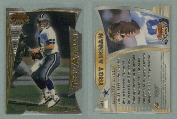 1996 Bowman's Best Cuts # BC14 TROY AIKMAN -- MINT