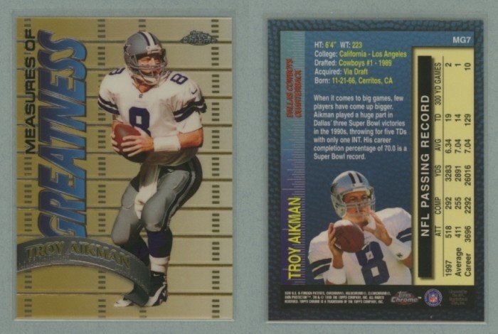 1998 Topps Chrome Measures of Greatness # MG7 TROY AIKMAN -- MINT