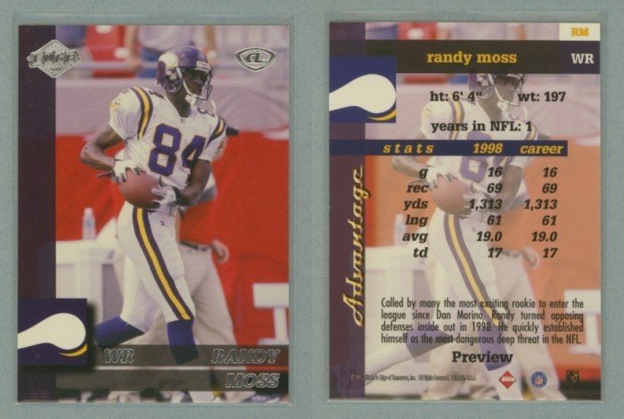 1999 Collector's Edge Advantage Previews # RM RANDY MOSS -- MINT
