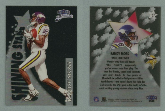 1998 Fleer Brilliants Shining Stars # 7 RANDY MOSS -- MINT