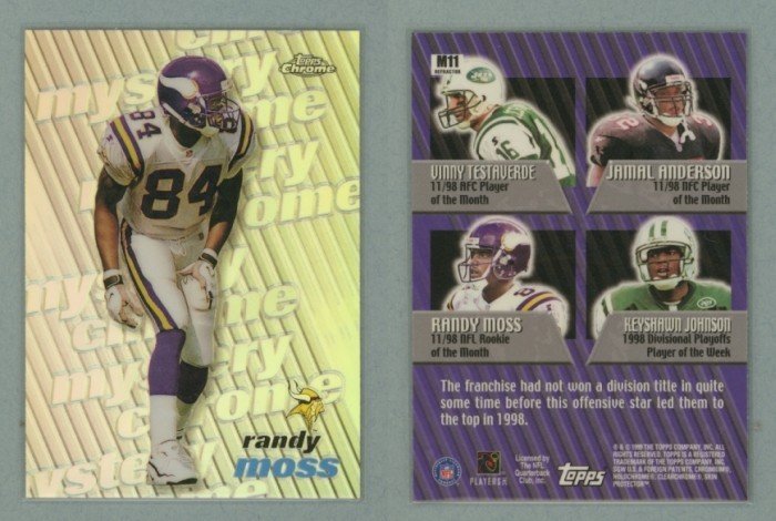 1999 Topps Mystery Chrome Refractors # M11 MOSS, TESTAVERDE, ANDERSON, JOHNSON -- MINT