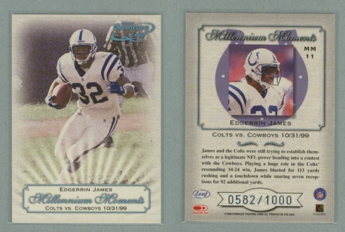 2000 Quantum Leaf Millennium Moments # MM11 EDGERRIN JAMES #d 0582 of 1000 -- MINT