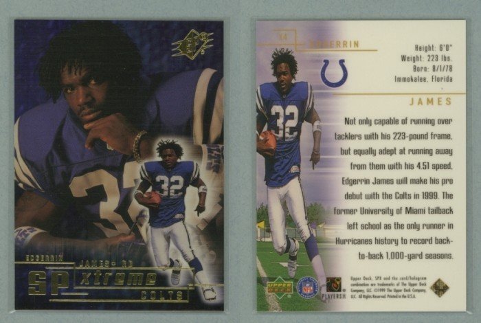 1999 SPx Spxtreme # X4 EDGERRIN JAMES -- MINT