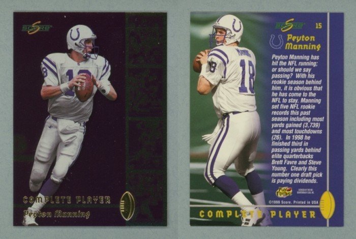 1999 Score Complete Players # 15 PEYTON MANNING