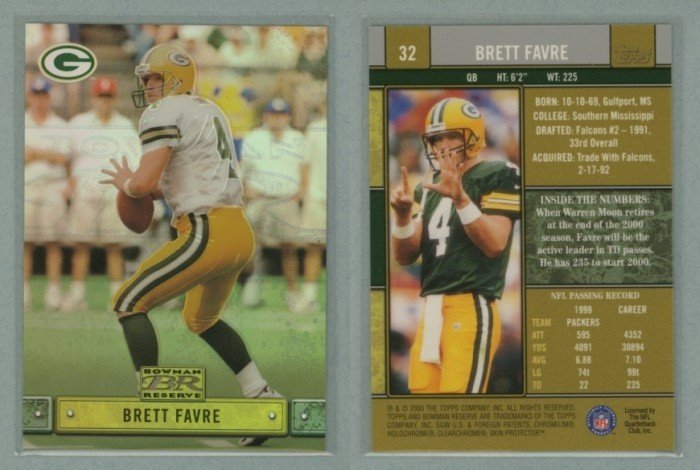 2000 Bowman Reserve # 32 BRETT FAVRE -- MINT