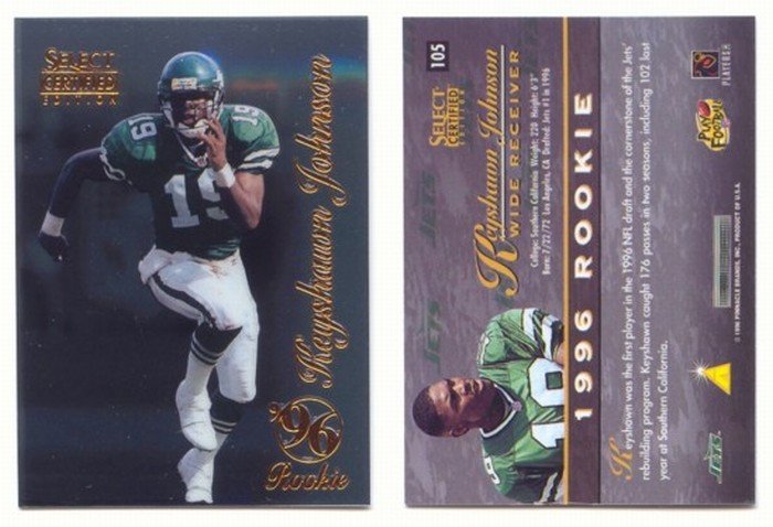 1996 Select Certified # 105 KEYSHAWN JOHNSON RC Rookie -- MINT