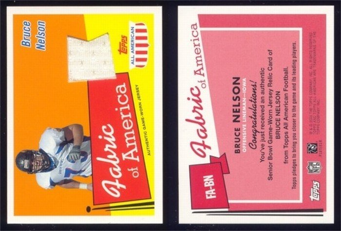 2003 Topps All American Fabric of America # FA-BN BRUCE NELSON RC GU Jersey -- MINT