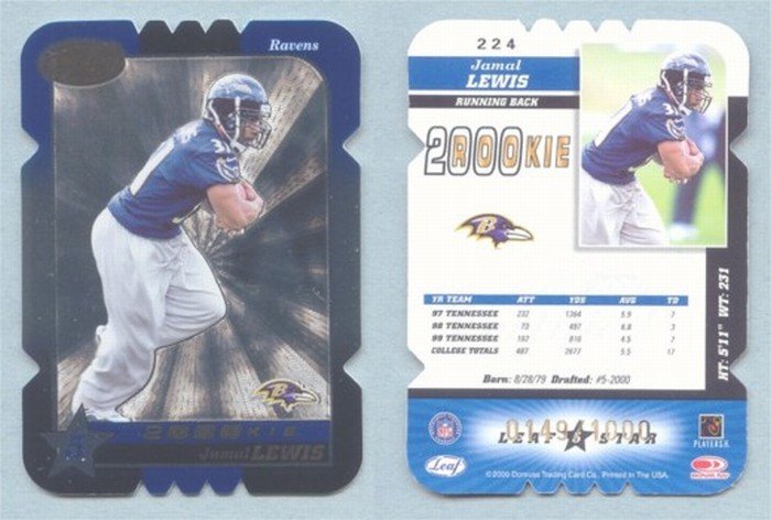 2000 Leaf Certified Die Cut # 224 JAMAL LEWIS RC #d 0149 of 1000 Rookie -- MINT