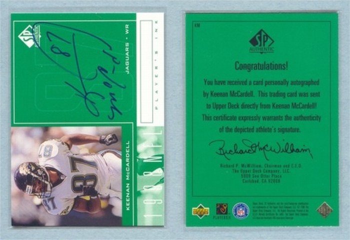 1998 SP Authentic Players Ink # KM KEENAN McCARDELL Auto
