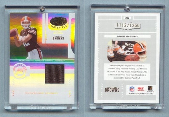 2004 Leaf Certified Materials # 212 LUKE McCOWN Jersey RC #d 1112 of 1250 -- MINT