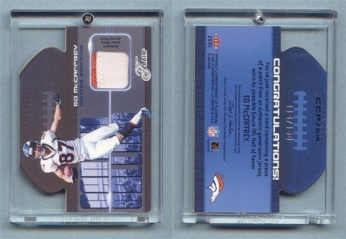 2003 Flair Canton Calling Patches # CCP-EM ED McCAFFREY 2-color GU Patch #d 114 of 150 Broncos MINT
