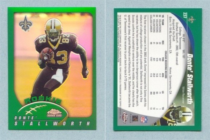 2002 Topps Chrome # 237 DONTE STALLWORTH RC Saints -- MINT