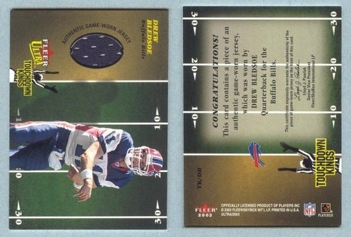 2003 Ultra Touchdown Kings Memorabilia # TK-DB DREW BLEDSOE GU Jersey Cowboys Bills