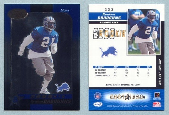 2000 Leaf Certified # 233 REUBEN DROUGHNS RC #d 0881 of 1000 -- MINT