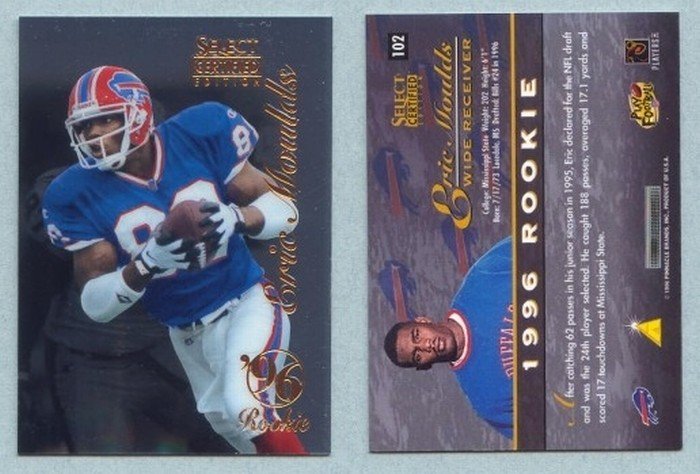 1996 Select Certified # 102 ERIC MOULDS RC Bills Rookie -- MINT
