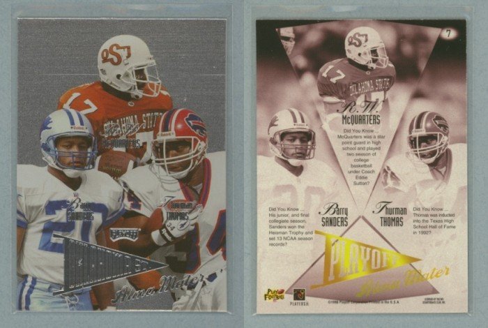 1998 Playoff Prestige Alma Maters # 7 SANDERS, THOMAS, McQUARTERS -- MINT