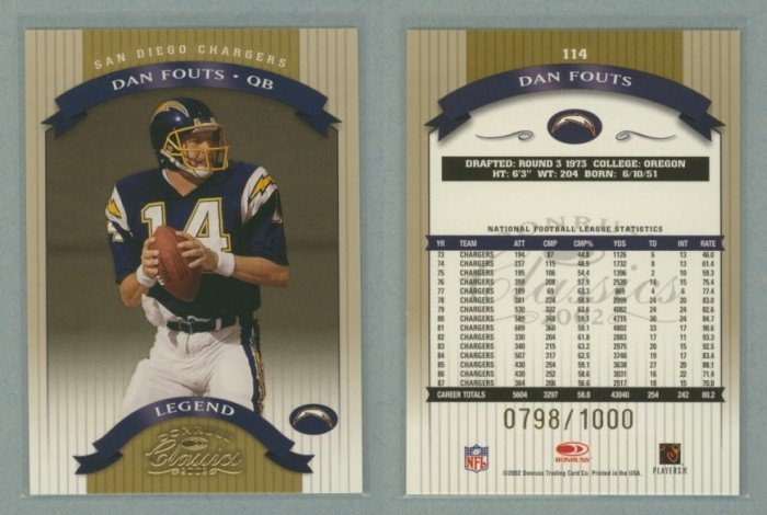 2002 Donruss Classics # 114 DAN FOUTS #d 0798 of 1000 -- MINT