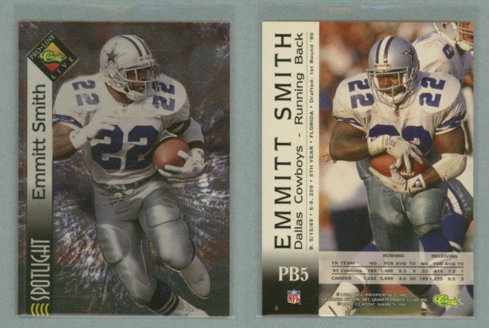 1994 Pro Line Live Spotlight # PB5 EMMITT SMITH -- MINT