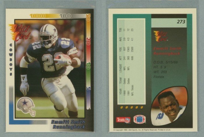 1992 Wild Card # 273 EMMITT SMITH