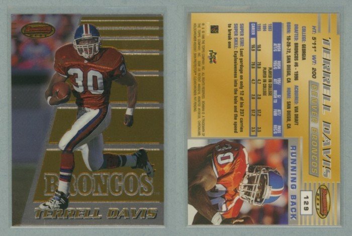 1996 Bowman's Best # 129 TERRELL DAVIS -- MINT